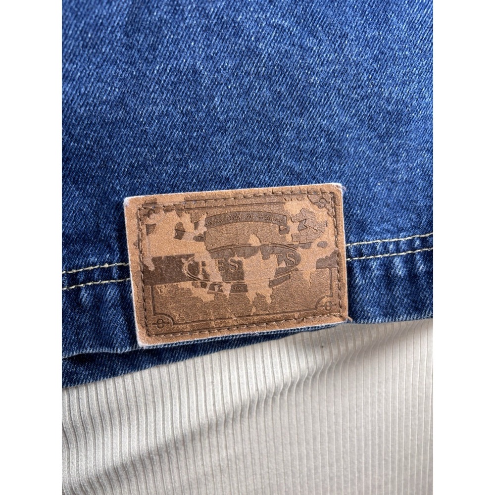 Results Jeans Vest Mens  Denim Streetwear Hip Hop 90s made in Hong Kong Sz L - Picture 11 of 12